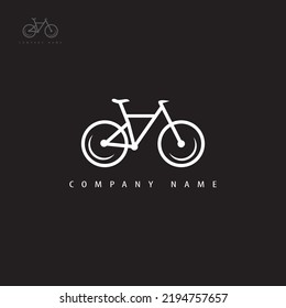 Lined art bicycle logo vector image