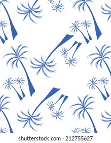 lined of blue coconut trees.