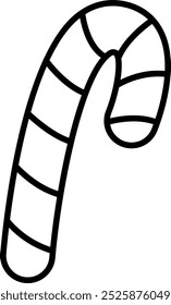 Lined Candy Cane Vector Illustration