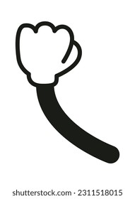 Lined Cartoon Arm Vector Illustration
