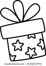 Regalo de Navidad alineado con estrellas Ilustración vectorial