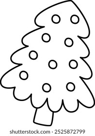 Lined Christmas Tree Vector Illustration