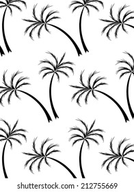 lined of coconut trees and beautiful background.