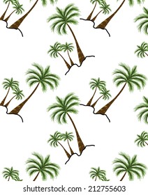 lined of coconut trees green and brown background.