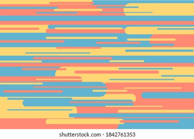 Fondo colorido y tenue. Líneas horizontales geométricas diseño de fondo de colores pastel suaves. Tapa de estilo retro amarillo pálido, rojo y azul