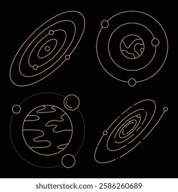 Lined Cosmic Planet Outer Space Universe