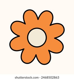 Lined Daisy Flower Head isolated on white background.
