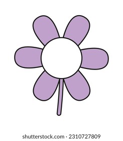 Lined Daisy Flower Vector Illustration