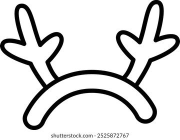 Lined Deer Horns Headband Vector Illustration