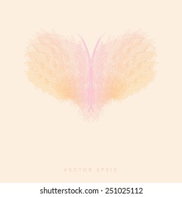 Lined design of butterfly, vector eps 10
