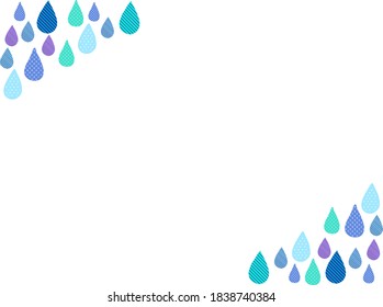 Lined diagonally lots of raindrops frame