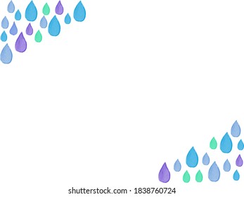 Lined diagonally lots of raindrops frame