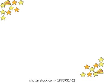 Lined diagonally yellow star frame