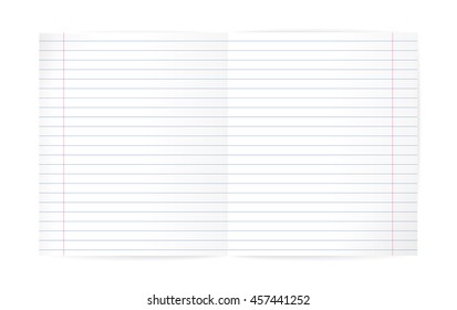 lined exercise book red margin double stock vector royalty free 457441252 shutterstock