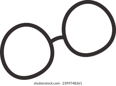 Lined Eyeglasses Icon Vector Illustration