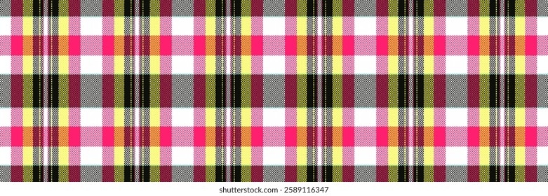 Lined fabric background texture, post check vector textile. Folklore pattern seamless tartan plaid in white and black colors palette.