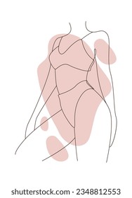 Lined Female Body Part Vector Illustration