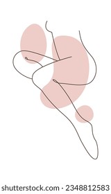Lined Female Body Part Vector Illustration