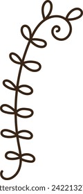 Lined Floral Branch Vector Illustration
