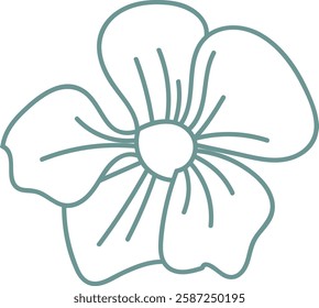 Lined Flower Head Vector Illustration