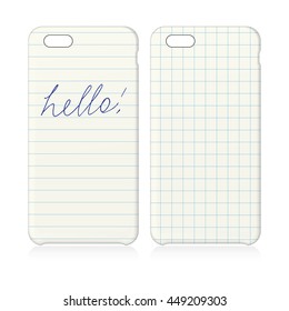 Lined and Graph paper with HELLO phone covers set