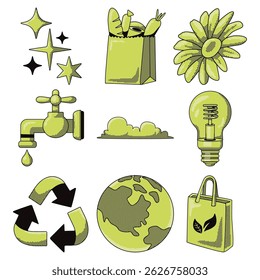 Design de meio-tom alinhado que ilustra a sustentabilidade ambiental