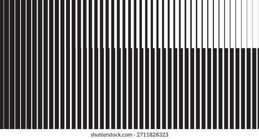 Textur mit gegliederter Halbtongradation. Verblassender vertikaler Farbverlauf-Hintergrund. Hintergrund für sich wiederholende Muster. Schwarze Halbton parallele Linien Hintergrund für Overlay, Druck, Abdeckung, Grafik-Design. Vektorgrafik