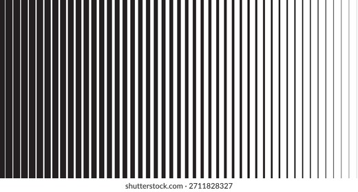 Textur mit gegliederter Halbtongradation. Verblassender vertikaler Farbverlauf-Hintergrund. Hintergrund für sich wiederholende Muster. Schwarze Halbton parallele Linien Hintergrund für Overlay, Druck, Abdeckung, Grafik-Design. Vektorgrafik