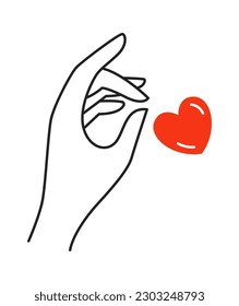 Ilustración del vector de corazón de la mano fija