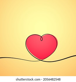 Lined heart shape on white illustration