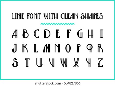 Lined hipster styled font with minimalistic bold shapes