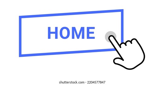 Lined home click button Web Design element. Vector illustration