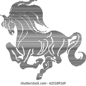 lined horse, object  is grouped.