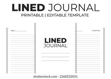 Lined Journal Editable Kdp Interior