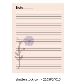 Lined journal interior. Lined journal template. Lined journal work list notebook template.