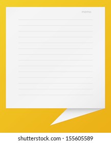 lined memo paper on board. vector.