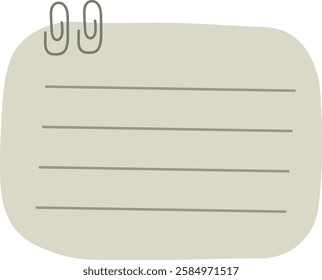 Lined Note Paper with Metal Clips