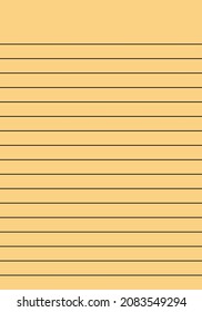 Lined Notebook, orange paper. Vector illustration.