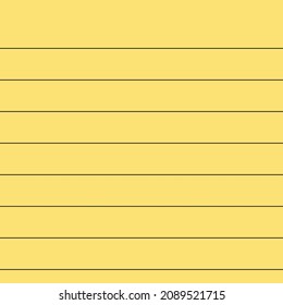 Lined Notebook, yellow paper. Vector illustration.