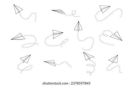 Lined Paper Airplane Element Set