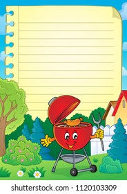 Lined paper with barbeque theme 3 - eps10 vector illustration.