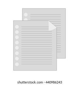 lined paper document , vector illustration