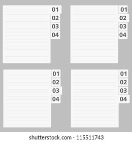 Lined paper with numbers, vector eps10 illustration