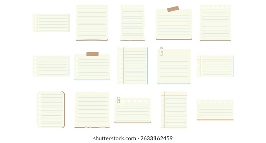 Colección de ilustración de hoja de papel forrada