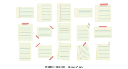 Lined Paper Sheet Illustration Collection