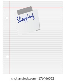 Lined Paper and Shopping List