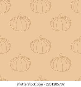 Lined pumpkins seamless pattern. Vector pattern.