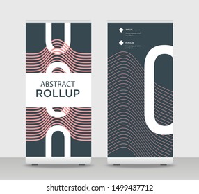 lined, red, black Abstract Shapes Modern Exhibition Advertising Trend Business Roll Up Banner Stand Poster Brochure flat design template creative concept. red lined Roll Up EPS. Presentation Cover
