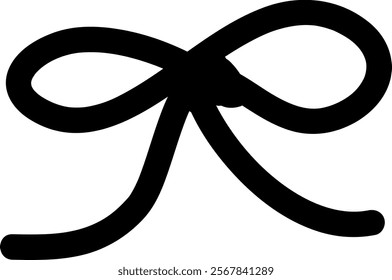 Lined Ribbon Bow Vector Illustration