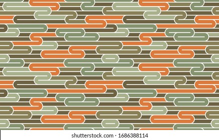 Lined seamless vector pattern with twisted lines, geometric abstract background, stripy net, optical maze, web network.